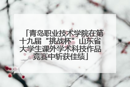 青岛职业技术学院在第十九届“挑战杯”山东省大学生课外学术科技作品竞赛中斩获佳绩