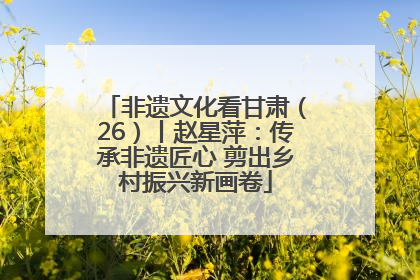 非遗文化看甘肃（26）丨赵星萍：传承非遗匠心 剪出乡村振兴新画卷
