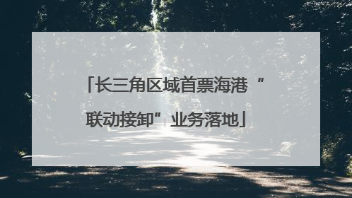 长三角区域首票海港“联动接卸”业务落地
