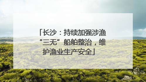 长沙：持续加强涉渔“三无”船舶整治，维护渔业生产安全