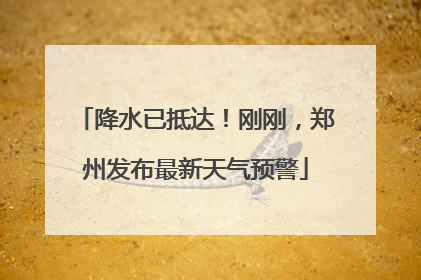 降水已抵达！刚刚，郑州发布最新天气预警