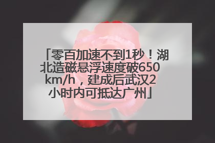 零百加速不到1秒！湖北造磁悬浮速度破650km/h，建成后武汉2小时内可抵达广州