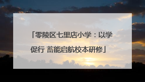 零陵区七里店小学：以学促行 蓄能启航校本研修