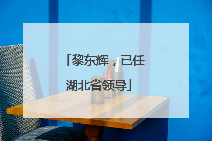 黎东辉，已任湖北省领导