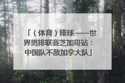 （体育）排球——世界男排联赛芝加哥站：中国队不敌加拿大队