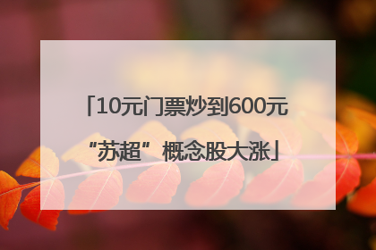 10元门票炒到600元 “苏超”概念股大涨