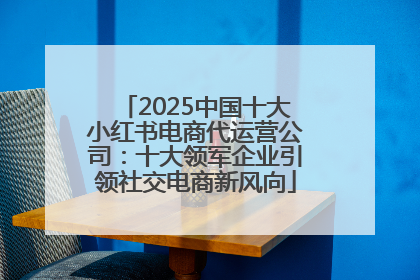 2025中国十大小红书电商代运营公司：十大领军企业引领社交电商新风向