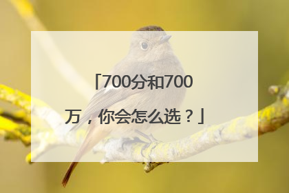 700分和700万，你会怎么选？