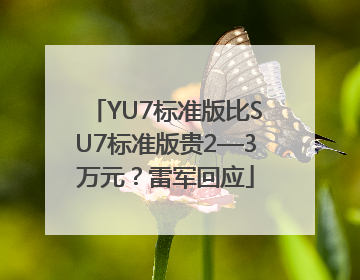 YU7标准版比SU7标准版贵2—3万元？雷军回应